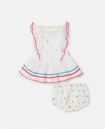 Set Vestitino e Bloomer con Ricamo Linea Effetto Tracciato a Mano, , Taglia: 3m - Stella McCartney - Modalova