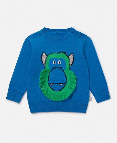 Fringed Monkey Intarsia Knit Jumper, , Size: 12m - Stella McCartney - Modalova