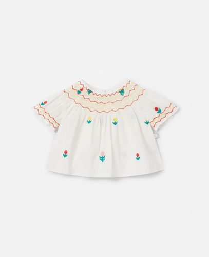 Dreamy Flower Embroidery Smocked Top and Bloomers Set, , Size: 12m - Stella McCartney - Modalova