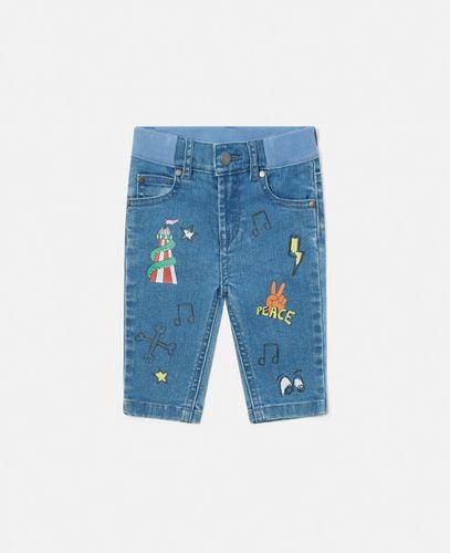 Jeans Slim Fit con Stampa Disegni, , Taglia: 18m - Stella McCartney - Modalova