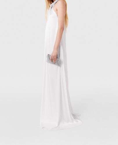 Maxikleid aus Satin mit Kristallen und Neckholder, Frau, , Größe: 38 - Stella McCartney - Modalova
