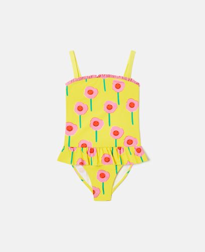 Costume da Bagno con Stampa Floreale Grafica e Volant, , Taglia: 14 - Stella McCartney - Modalova