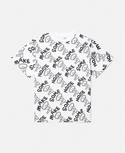 Make Some Noise' Megaphone Print Oversized T-Shirt, , Size: 8 - Stella McCartney - Modalova