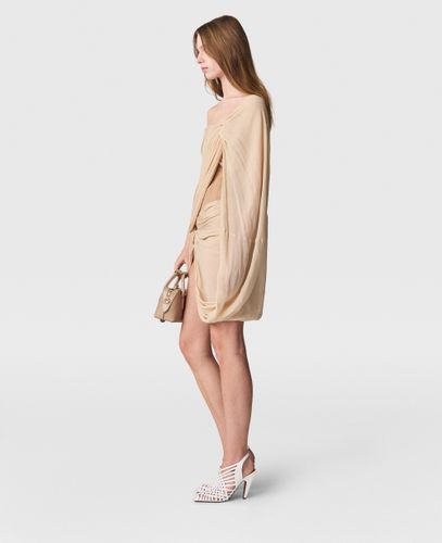 Gerafftes geknotetes Minikleid mit durchsichtigen Einsätzen, Frau, , Größe: 36 - Stella McCartney - Modalova