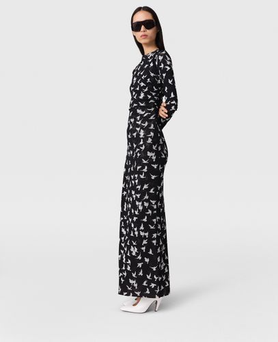 Langärmeliges Kleid aus Netzgewebe mit Tauben-Print, Frau, /, Größe: S - Stella McCartney - Modalova