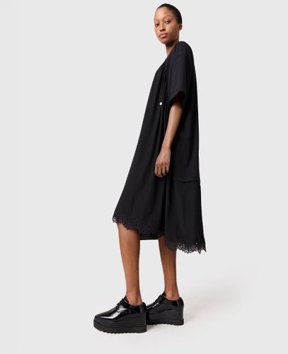 Kurzaermeliges Maxikleid mit Spitzeneinsatz, Frau, , Größe: L - Stella McCartney - Modalova