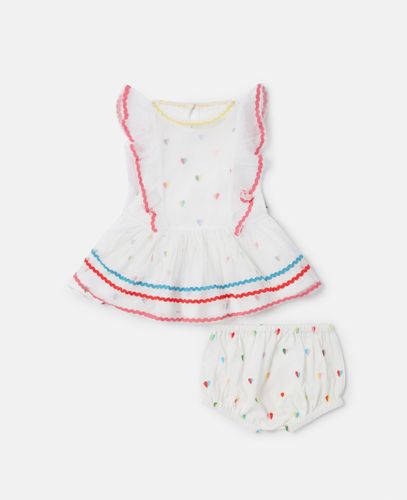 Set Vestitino e Bloomer con Ricamo Linea Effetto Tracciato a Mano, , Taglia: 12m - Stella McCartney - Modalova