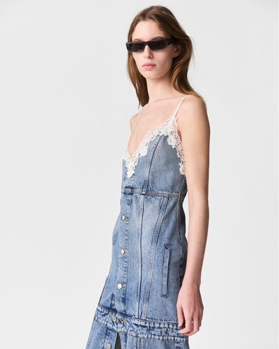 Maxikleid mit V-Ausschnitt und Vintage-Waschung, Frau, , Größe: XS - Stella McCartney - Modalova