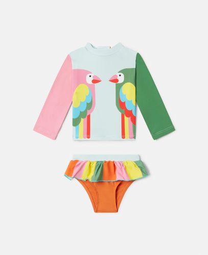 Double Parrot Print Frill Swim Top and Bikini Briefs, , Size: 12m - Stella McCartney - Modalova