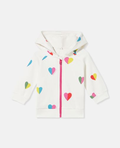 Heart Print Zip Hoodie, , Size: 3m - Stella McCartney - Modalova