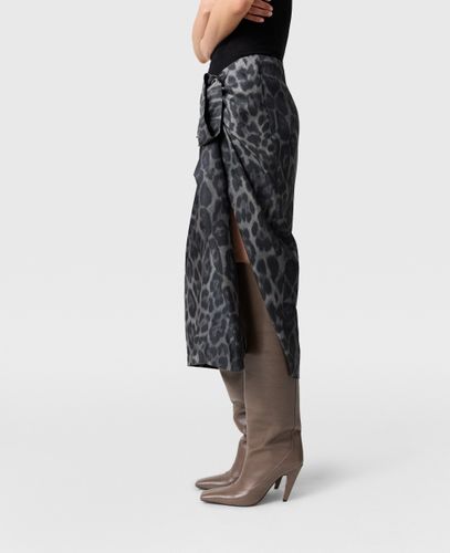 Gonna Midi Asimmetrica Annodata Motivo Leopardo, , Taglia: 38 - Stella McCartney - Modalova