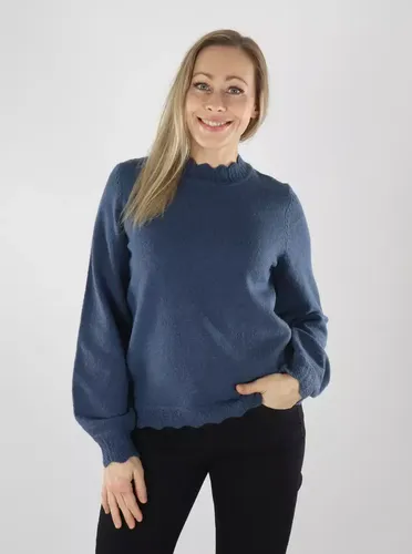 Stricktop VINIKOLINA O-AUSSCHNITT L/S – Vintage Indigo/Melange - Vila - Modalova