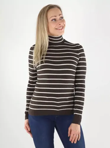 Pullover ONLKAROL L/S ROLLNECK Kaffee-Bohne/Dünne Streifen - Only - Modalova