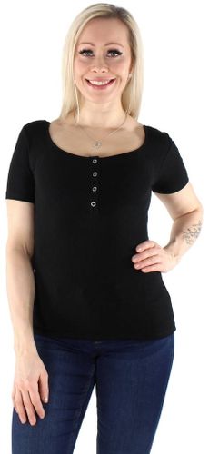 Damen Ripp T-Shirt Kitte, schwarz, weiß - Pieces - Modalova