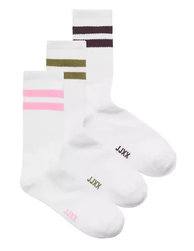 Socken Basic Tennis 3er-Pack Weiß/Weinrot - JJXX - Modalova