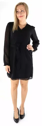 Kleid Detail Kurz V-Ausschnitt schwarz - Vila - Modalova