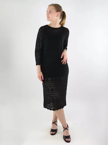 Langes Strickkleid Sun Lay 3/4 schwarz - JDY - Modalova