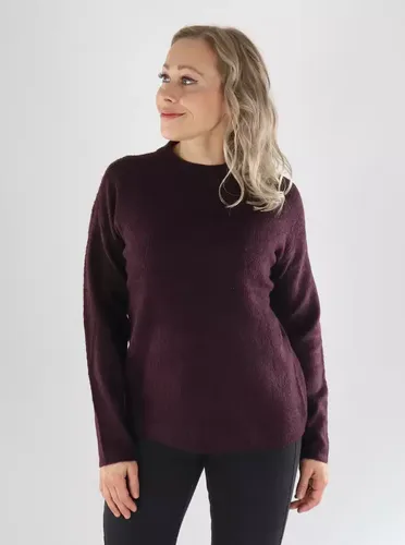 Strick ONLCAMILLA O-NECK L/S PULLOVER weinrot/melange - Only - Modalova