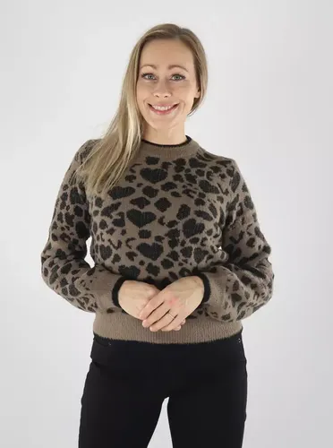 Pullover LORRAINE ANIMAL L/S PULLOVER (Walnuss/Schwarzer Leopardenprint) - JDY - Modalova