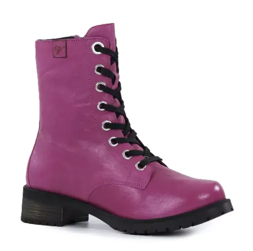 Damen Leder-Stiefeletten 478 Lumi Lavato Fuchsia - Vintro - Modalova