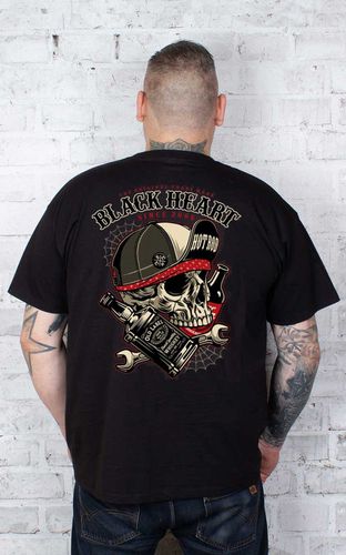Black Heart T-Shirt - Wrench Whiskey Skull #2XL - Rockabilly Rules (DACH) - Modalova