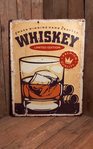Blechschild 40 x 30 Whiskey - Rockabilly Rules (DACH) - Modalova