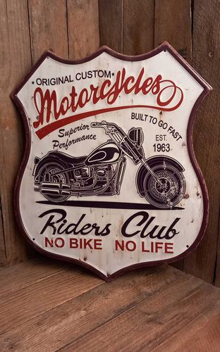 Blechschild 40 x 35cm Motorcycles - Rockabilly Rules (DACH) - Modalova