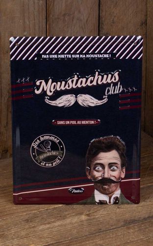 Vintage Blechschild - Moustachus Club 15 x 20 cm - Rockabilly Rules (DACH) - Modalova