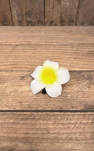Haarspange Plumeria Hawaii Blüte, weiß gelb - Rockabilly Rules (DACH) - Modalova