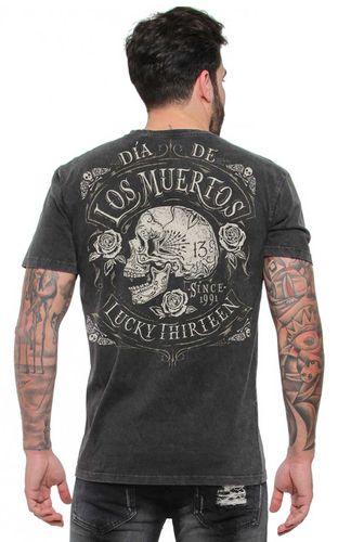 Lucky13 Männer T-Shirt - Dead Skull, washed #2XL - Rockabilly Rules (DACH) - Modalova