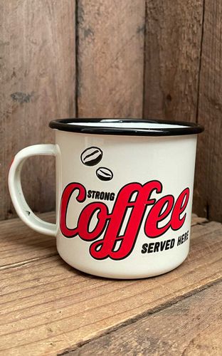 Retro Emaille Tasse - Strong Coffee Served Here - Nostalgic Art - Modalova