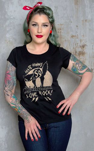Rumble59 - T-Shirt - Hate Humans, Love Rock #2XL - Rockabilly Rules (DACH) - Modalova