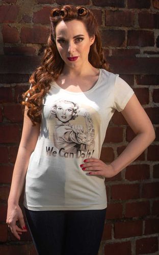 Ladies Scoop-Neck Shirt - Marilyn can do it! - offwhite #L - Rumble59 - Modalova