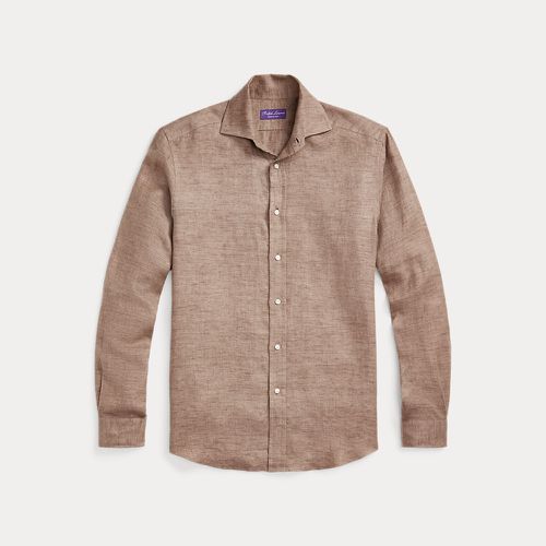 Brushed Linen Twill Shirt - Purple Label - Modalova