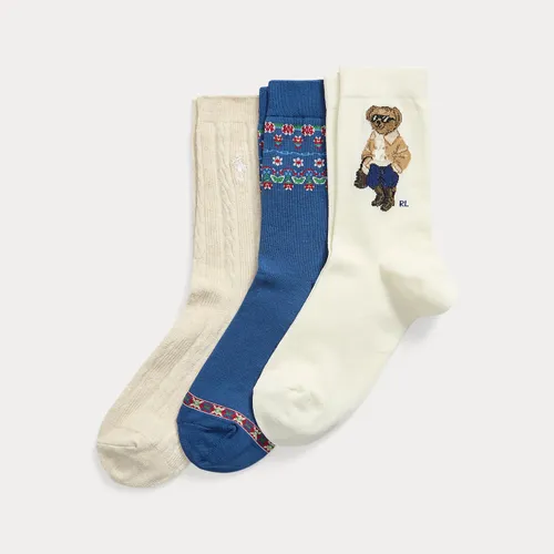 Polo Bear Floral Crew Sock 3-Pack - Polo Ralph Lauren - Modalova