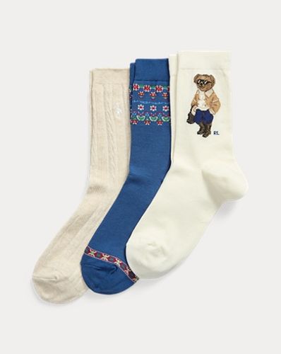 Polo Bear Floral Crew Sock 3-Pack - Polo Ralph Lauren - Modalova