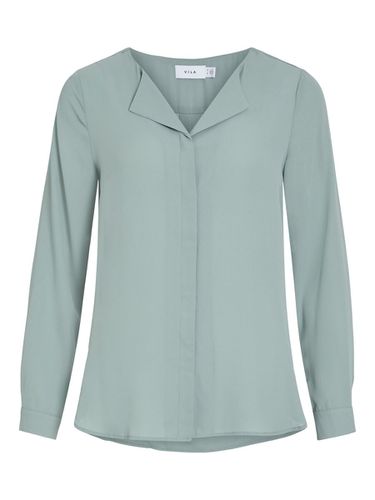 High Low Split Neck Shirt - Vila - Modalova