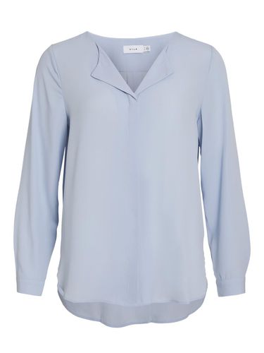 High Low Split Neck Shirt - Vila - Modalova