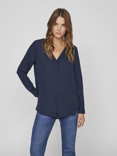 High Low Split Neck Shirt - Vila - Modalova