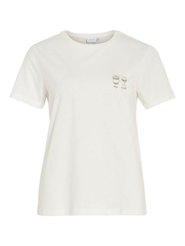 Printed Cotton T-shirt - Vila - Modalova
