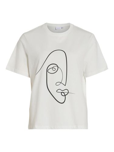 Tejido De Algodón Estampado Camiseta - Vila - Modalova