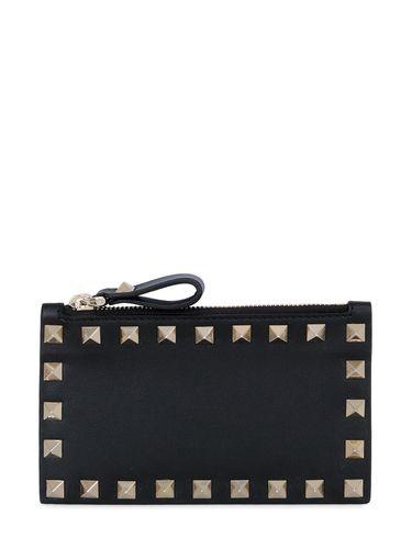 Rockstud Leather Card Holder - VALENTINO GARAVANI - Modalova