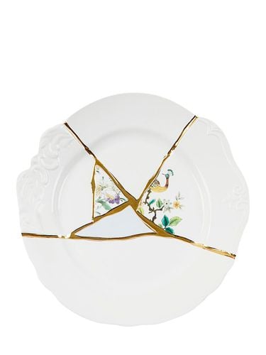 Piatto Piano Kintsugi In Porcellana - SELETTI - Modalova