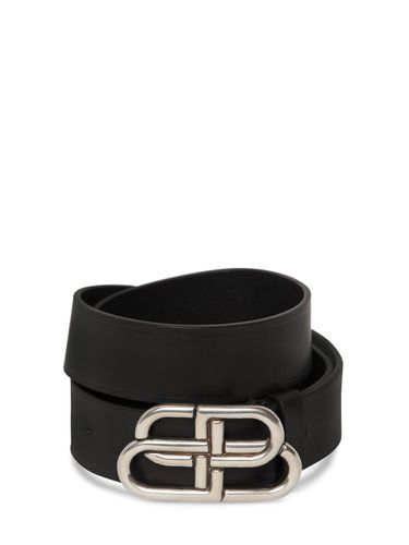 Cm Bb Buckle Leather Belt - BALENCIAGA - Modalova