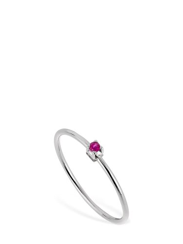 Kt White Gold & Ruby Ring - VANZI - Modalova