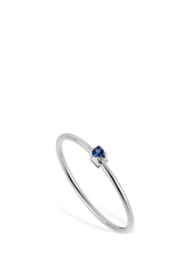 Kt White Gold & Sapphire Ring - VANZI - Modalova