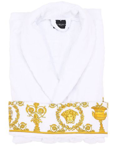 Barocco & Robe Cotton Bathrobe - VERSACE - Modalova