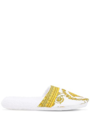 Barocco & Robe Cotton Slippers - VERSACE - Modalova