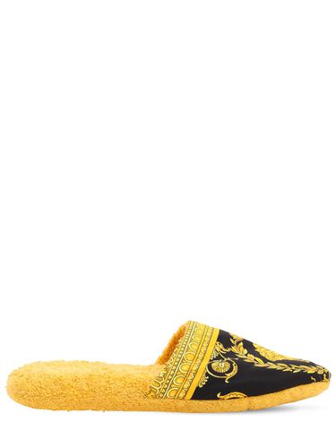 Barocco & Robe Cotton Slippers - VERSACE - Modalova