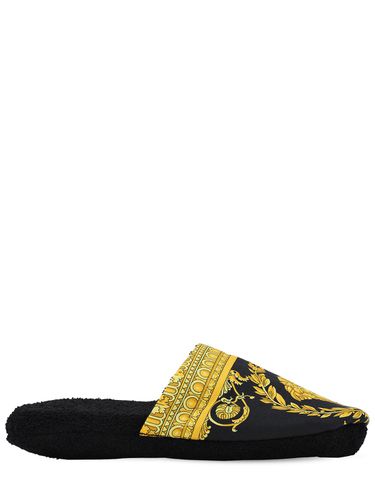 Barocco & Robe Cotton Slippers - VERSACE - Modalova